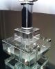 Stunning Lead Crystal Table Lamp Stacked Beveled Squares With Cut Corner Shade Lamps photo 6
