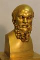 Antique French Empire Gold Gilt Bronze Ormolu Clock Socrates Sculpture Statue Clocks photo 5