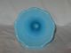 Rare Vallerysthal Pv Blue Milk Glass Ribs & Scallops 1 Horn Epergne Flower Vase Vases photo 11
