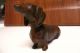 Vtg.  Dachshund Weiner Dackel Dog Wood Carved Black Forest German Figure Figurine Carved Figures photo 2