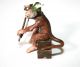 Antique Vienna Austrian Cold Painted Bronze Monkey Playing Violin Metalware photo 5
