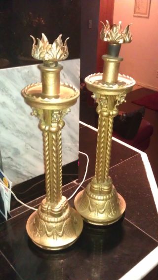 Antique Candle Holder Pairs photo
