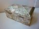 English Mother - Of - Pearl Wood Box With Ox - Bone,  Silk - Lined,  19th Cent. ,  4 3/8in. Boxes photo 1