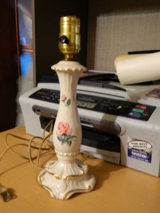Small Elegant Vintage Table Lamp ~ Roses ~ photo