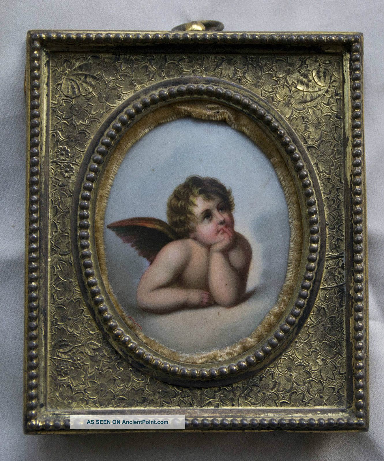 Raphael’s Cherubim Putti Angel Sistene Madonna Painting On Porcelain Kpm Meissen Other photo