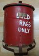 Vintage Industrial Justrite Mfg.  Of Chicago Oily Rag Galvanized Can Wastebasket Metalware photo 5