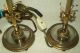 Vintage/antique Pair Of Brass Candlestick Lamps W/beveled Mirror Bases Lamps photo 1