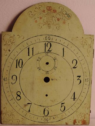 Antique Wooden Clock Face E Whiting Winchester photo