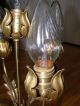 Antique Solid Brass Electrical Lamp 5 Candle Type Bulbs Rare Beauty 1920 - 1930 Lamps photo 1