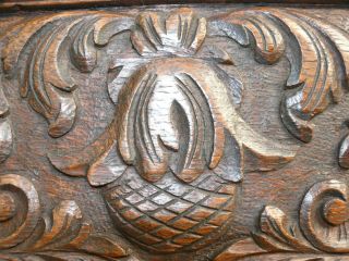 19thc Black Forest Oak Panel Carving With Acorn photo
