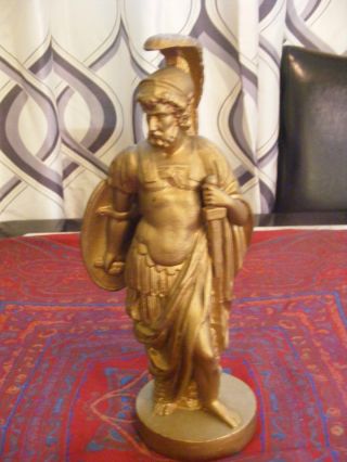 Roman Soldier Pot Metal Figurine Antique photo