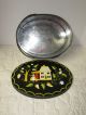 Vintage Tole - Ware Tin Sewing Lunch Picnic Tin Basket Swing Arms Folk Art Dutch Toleware photo 5