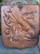 Vintage Winged Griffin/dragon Copper Shield Crest Metalware photo 11