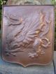 Vintage Winged Griffin/dragon Copper Shield Crest Metalware photo 1