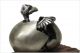 Unique Buzzard Bird Hatching From Egg Vintage Metalware Art Piece / 