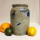 Antique Stoneware: 1/2gal.  Pa Storage Jar W/ Cobalt Dangling Hearts,  19thc. Crocks photo 1