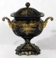 Pair 19thc Antique 1820s Empire Tin Tole Toleware Urns Gilt Decorations Nr Toleware photo 9