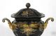 Pair 19thc Antique 1820s Empire Tin Tole Toleware Urns Gilt Decorations Nr Toleware photo 10