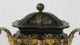 Pair 19thc Antique 1820s Empire Tin Tole Toleware Urns Gilt Decorations Nr Toleware photo 3