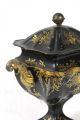 Pair 19thc Antique 1820s Empire Tin Tole Toleware Urns Gilt Decorations Nr Toleware photo 7