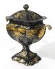 Pair 19thc Antique 1820s Empire Tin Tole Toleware Urns Gilt Decorations Nr Toleware photo 8