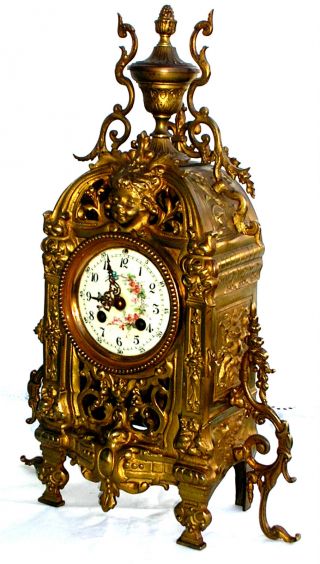 Antique 19th Century French Bronze Mantel Clock / Pendulum photo