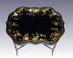 English Shaped Papier Mache Tray W/ Floral Decoration,  C.  1860,  Stand Available Other photo 2