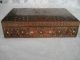 Antique Ornate Folk Ark Box With Wood & Shell Inlays Boxes photo 3