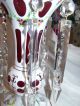 Antique Bohemian?czech Overlay Cranberry Glass Mantle Lustres Pair Other photo 2