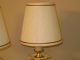 2pc.  Pair Vintage Porcelain With Gold Hand Engraving Table Lamps With Shade Lamps photo 6