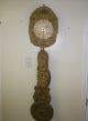 Antique Tall French Mobier Wag On The Wall Clock 2 Weights Porcelain Numbers Clocks photo 1