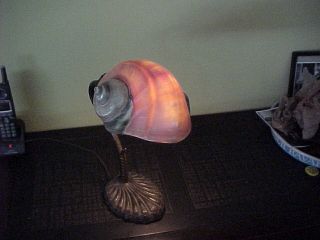 Vintage Nautilus Sea Shell Lamp Brass 1940s? L@@k photo