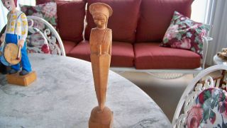 Madonna Praying Carved Wood Figure Religious photo