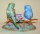 Vintage Japan Porcelain Ceramic Pottery Lovely Pair Parakeets Bird Figurine Figurines photo 3