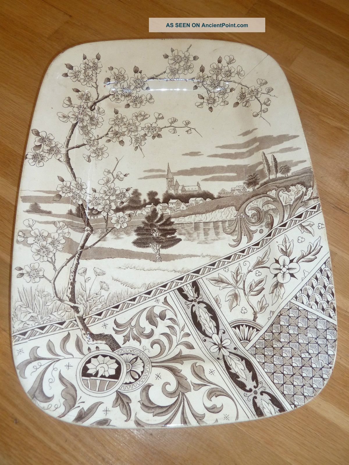 Antique Yosemite T&r Boote Large Transferware Platter Aesthetic England 1880 ' S Platters & Trays photo