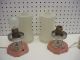 Pair Art Deco Clear Colored & Frosted Glass Boudoir Lamps Lamps photo 3