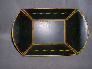 Small Antique Vintage Toleware Dish - Signed Hitchcock Chair Co Riverton Ct 6x4 