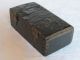 Primitive Miniature Dollhouse Wood Steamer Trunk Box Dovetail Hinged Black Paint Boxes photo 1