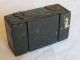 Primitive Miniature Dollhouse Wood Steamer Trunk Box Dovetail Hinged Black Paint Boxes photo 3