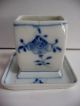 Hand Painted Antique Vtg Blue Onion Germany Floral Match Holder Blue & White Teapots & Tea Sets photo 2