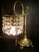 Exquisite Antique Victorian Table Or Desk Lamp W/cut Crystal Lustres,  1920s Lamps photo 6
