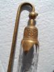 Antique Perfume Bottle Atomizer De Vilbiss Era 1920 Art Deco Gold Etch Engraved Perfume Bottles photo 3