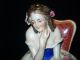 Antique German Porcelain Volkstedt Dresden Lady Musician Figurine Half Doll Rel Figurines photo 7