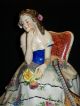 Antique German Porcelain Volkstedt Dresden Lady Musician Figurine Half Doll Rel Figurines photo 8