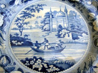 Antique C 1850 Porcelain China Plate Davenport British Raj India Uk England Blue photo