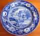 Antique C 1850 Porcelain China Plate Davenport British Raj India Uk England Blue Plates & Chargers photo 4