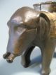 A Fine Old Bronze Elephant Shaped Piggy Bank W/ Gilded Saddle 20th C. Metalware photo 9