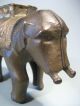 A Fine Old Bronze Elephant Shaped Piggy Bank W/ Gilded Saddle 20th C. Metalware photo 10