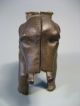 A Fine Old Bronze Elephant Shaped Piggy Bank W/ Gilded Saddle 20th C. Metalware photo 1