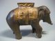 A Fine Old Bronze Elephant Shaped Piggy Bank W/ Gilded Saddle 20th C. Metalware photo 2